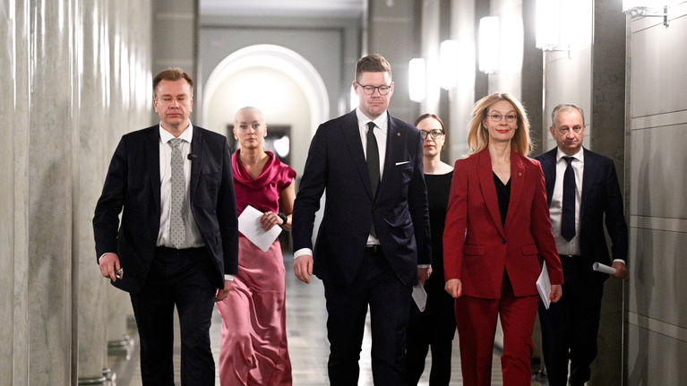 Photo shows the leaders of all five main opposition parties.
