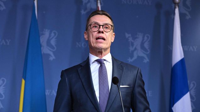 Finland's President Alexander Stubb delivers a joint press conference after a meeting on the situation in Ukraine on October 20, 2026 in Oslo.
