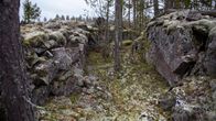 Ensimmäisen maailmansodan aikaisia maasotarakennelmia Taipalsaarella.
