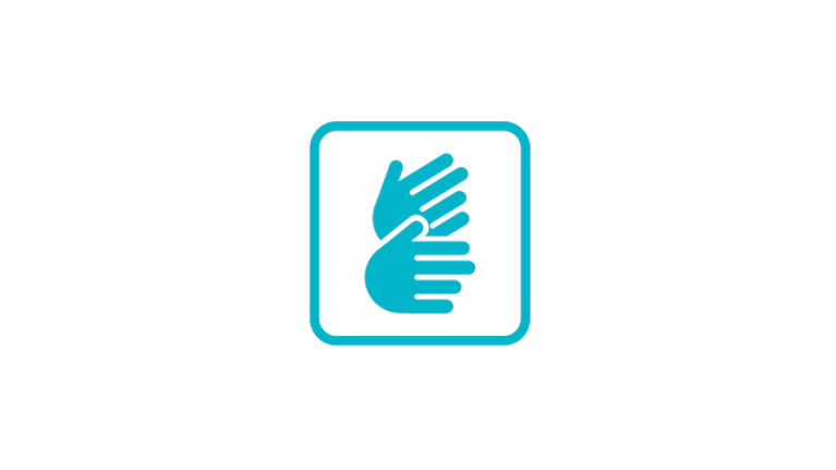 Symbolic image of two hands that sign.
