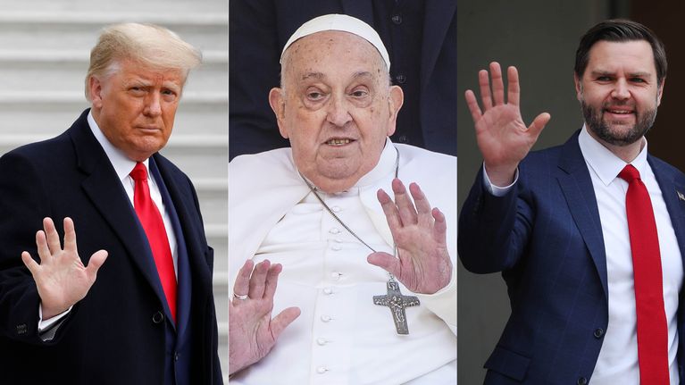 Paavi Franciscus, Donald Trup ja J.D. Vance.