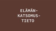 Ruskealla taustalla teksti "elämänkatsomustieto".