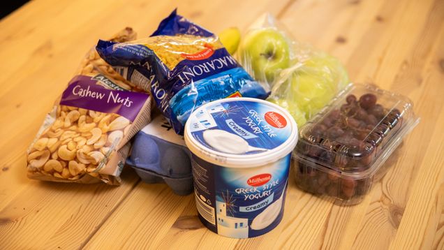 Photo shows a selection of products on a table.
