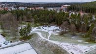 Kouvolan Urheilupuisto dronella kuvattuna.
