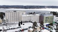 Ilmakuva Savonlinnan keskussairaalasta helmikuussa 2025.