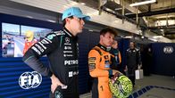 George Russell ja Lando Norris Shanghain sprinttiaika-ajon jälkeen.