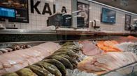 Olika slags fisk i fiskdisken.