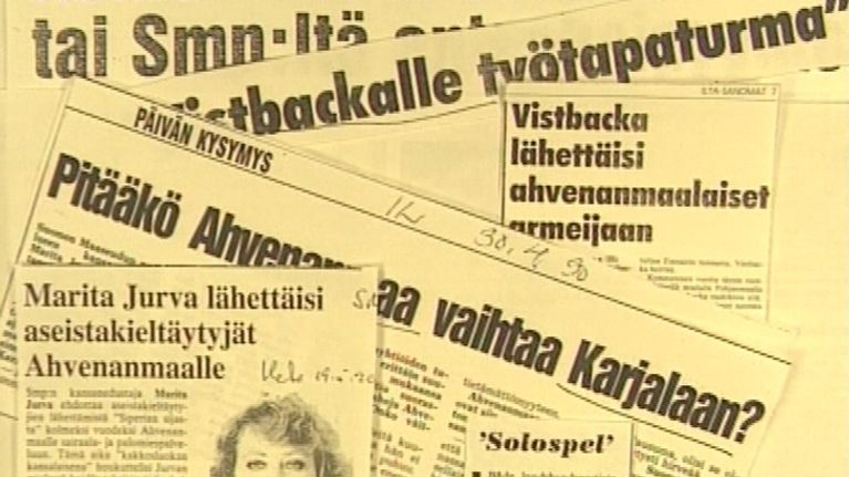 Lehtileikkeitä, jotka käsittelevät keskustelua Ahvenanmaan ympärillä