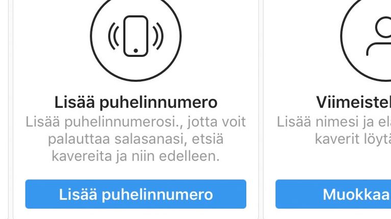 Kuvakaappaus Instagramin etusivulta, kuvassa nuoli osoittaa kamera-kuvakkeeseen