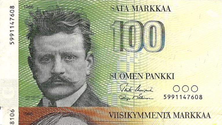 en hundramarkssedel och en femtiomarkssedel från 80-talet