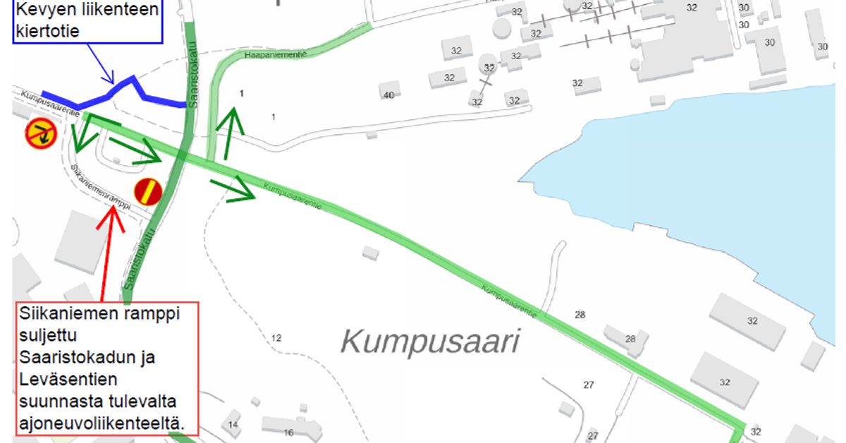Lisää tietöitä Saaristokadun tuntumassa, tällä kertaa Siikaniemen ...