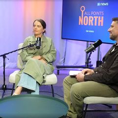 Dave Cad, Hannah Lewis and Ronan Browne in the All Points North studio.