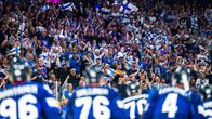 Publikjubel efter finskt mål i ishockey-VM 2023.