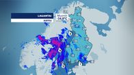 Muonion pakkasennätys, sääkartta