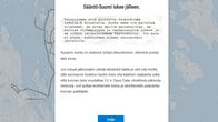 Kuvakaappaus, jossa näkyy taustalla latukarttaa ja etualalla tekstiä, joka kertoo, että Kuopion kunta ei halua tietojensa käyttöä Ladulle.fi-sivustolla.