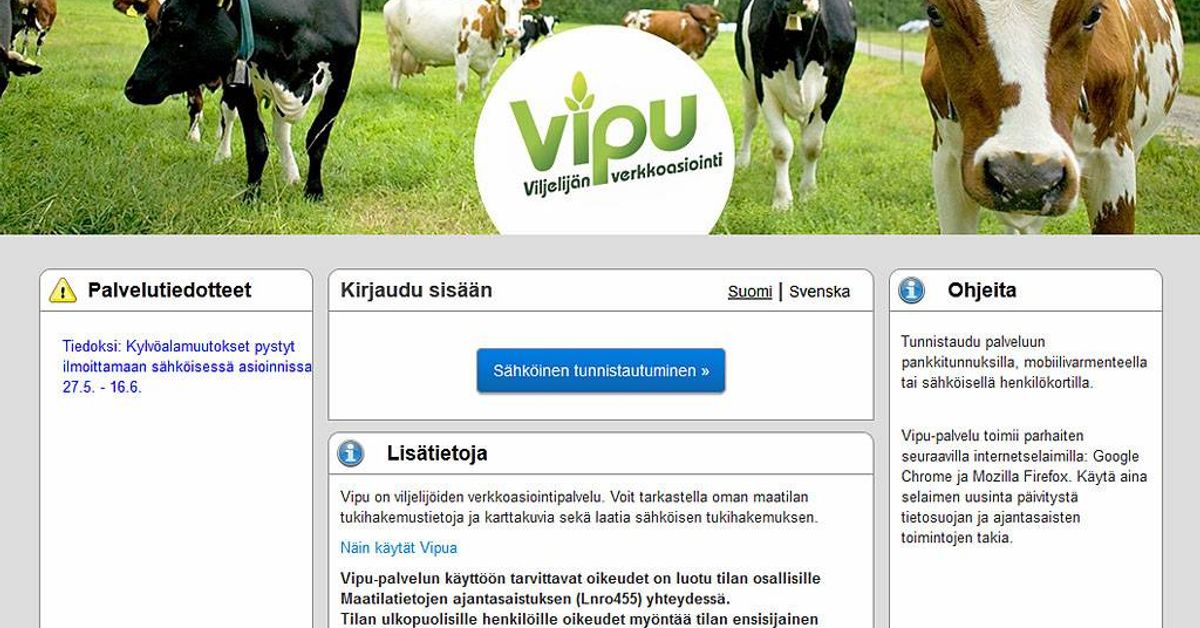 Viljelijöiden verkkopalvelusta vaihtelevaa palautetta, vaikka sähköisiä ...