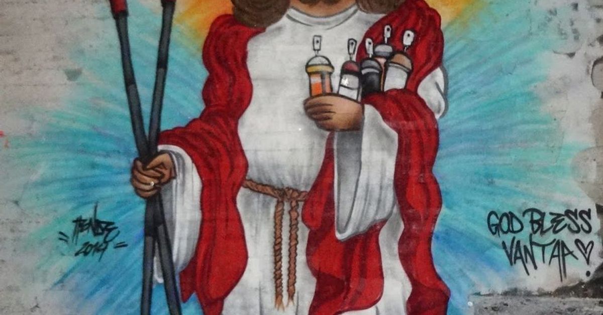 ‘Graffiti Jesus’ appears in burnt church | Yle