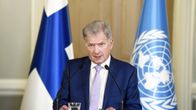 Tasavallan presidentti Sauli Niinistö tapaa mediaa YK:n yleiskokouspuheenvuoronsa jälkeen Presidentinlinnassa Helsingissä.