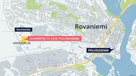 Rovaniemen poliisilaitoksen sijaintikartta. Uuden suunniteltu sijainti Verstaantiellä.