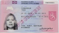 A sample residence permit card