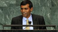 Malediivien presidentti Mohamed Nasheed puhuu YK:n yleiskokouksessa.