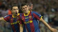 David Villa tuulettaa maaliaan.