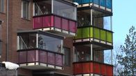 Silent apartment block balconies. 