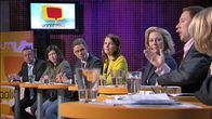 Eduskuntapuolueiden puheenjohtajat ottivat mittaa toisistaan suorassa tv-lähetyksessä Hämeenlinnan Verkatehtaalta.