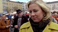 Puheenjohtaja Jutta Urpilainen SDP:n vappujuhlassa Lahdessa