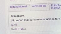 Osa verkkopankin nettisivusta.