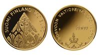 Porvoon valtiopäivien 200-vuotisjuhlan kunniaksi lyöty kultaraha