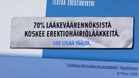 Kuva tietokoneruudulta, jossa viitataan erektiohäiriölääkkeiden lääkeväärennöksiin.
