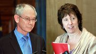 Kuvakooste: vas. Herman Van Rompuy, oik. Catherine Ashburn.