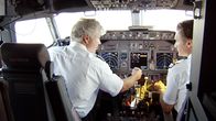 Pilots in cockpit