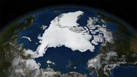 Satelliittikuva Pohjoisesta jäämerestä.