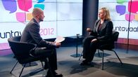 SDP:n puheenjohtaja Jutta Urpilainen Ylen Kuntavaali 2012 -tentissä 18. lokakuuta 2012. 