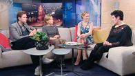 Aamu-tv:n vieraina vasemmalta lukien Mikko Rasila, Kati Vauhkonen ja Tiina Aaltonen. 