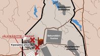 Kaksiulotteinen kartta Talvivaaran kaivosalueesta.