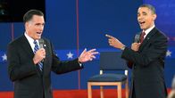 Republikaanien ehdokas Mitt Romney ja demokraattien ehdokas presidentti Barack Obama toisessa vaaliväittelyssä.