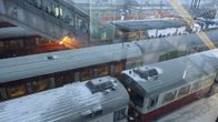Pysähtyneitä junia Pasilan asemalla