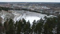 Ahveniston moottorirata kuvattu hyppyrimäestä korkealta