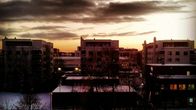 Aamurusko kaupungin yllä