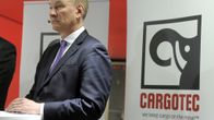 Mika Vehviläinen Cargotecin tiedotustilaisuudessa.
