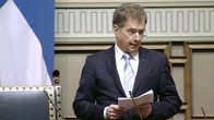Presidentti Sauli Niinistö puhumassa valtiopäivien avajaisissa.