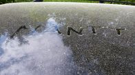 Männyn siitepölyä auton konepellillä