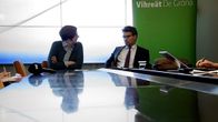 Heidi Hautala ja Ville Niinistö vihreiden puoluevaltuuskunnan kokouksessa Porvoossa syyskuussa.