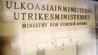 Ulkoasiainministeriön kyltti.