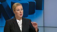 Valtiovarainministeri Jutta Urpilainen Yle Uutisten studiovieraana.