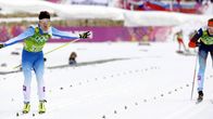 Sami Jauhojärvi tuo Suomen voittajana maaliin parisprintissä.