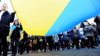  Several hundred Polish people take part in a demonstration in the center of Warsaw, Poland, 23 February 2014, in support of anti-government protest in Kiev (Ukraine). 